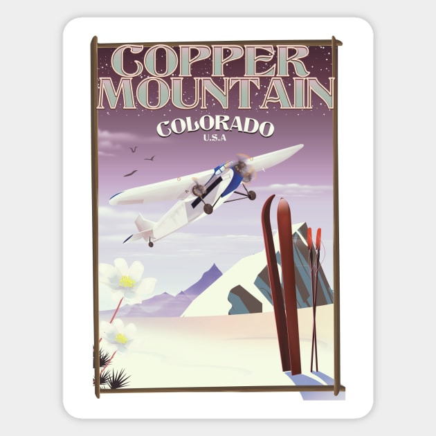 Copper Mountain Colorado travel poster Sticker by nickemporium1